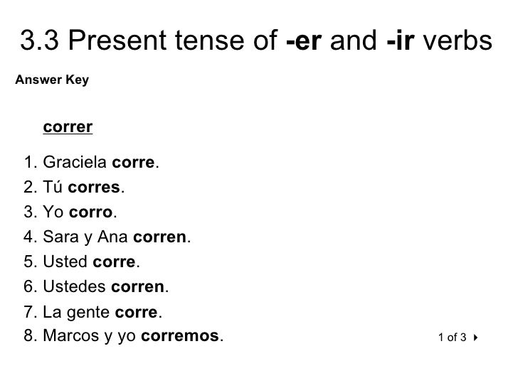 3.3 Present tense of er and ir verbs