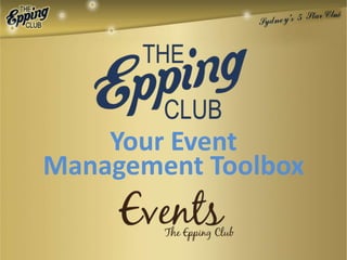 Your Event
Management Toolbox
 
