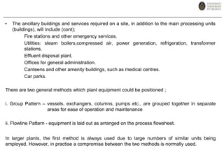 Hazardous processes must be located at a safe distance from other buildings. Consideration must also be given to the future expansion of the site.
