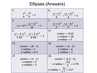 Ellipses (Answers)
 