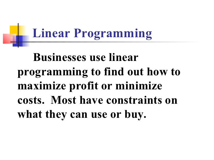 3.4 linear programming