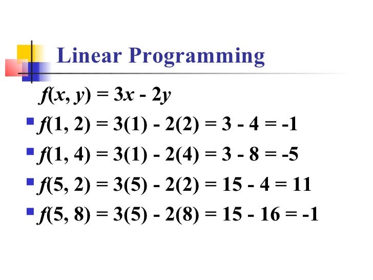 3.4 linear programming