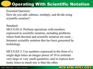 Mastering Operations with Scientific Notation: Addition, Subtraction ...