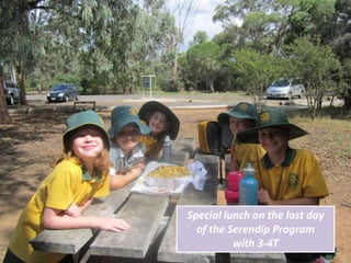 Special lunch on the last day
  of the Serendip Program
          with 3-4T
 