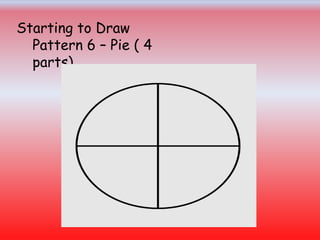 Starting to Draw
Pattern 6 – Pie ( 4
parts)
 