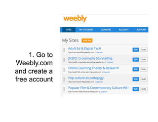 1. Go to
Weebly.com
and create a
free account