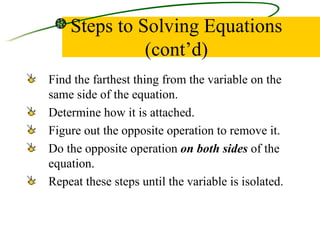 3 5 solving equations with variable on both sides | PPT