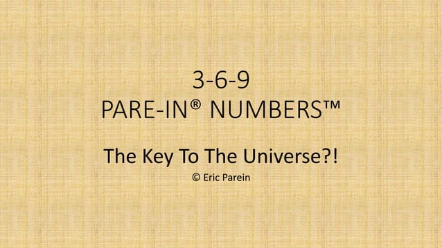 3-6-9 NUMBERS | PPTX