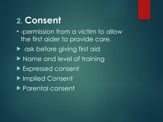 INTRO TO first aid PRIMARY ASSESSMENT to secondary check | PPTX