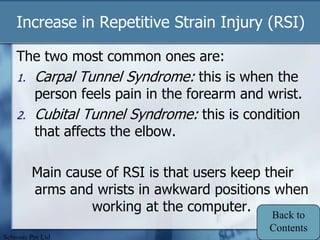 Rsi Meaning In Computer 3.6 Online Services and Health and Safety | PPTX | Injuries | Diseases ...