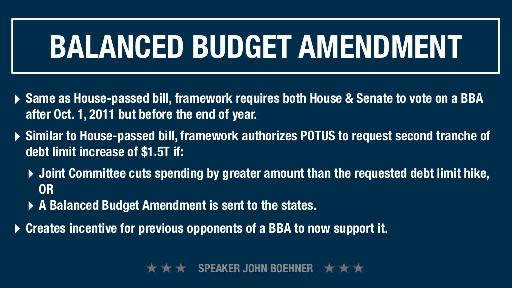 BALANCED BUDGET AMENDMENT ‣ Same