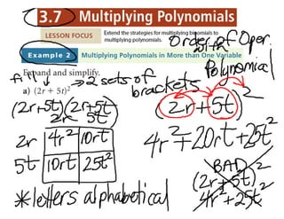 3.7 Polynomial Order of Operations notes