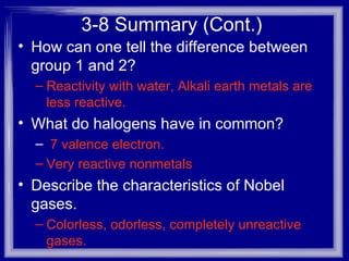 Less Reactive Groups 3-7 Representitive Groups | PPT