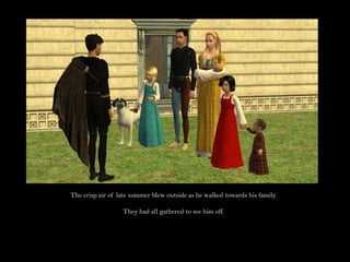 The crisp air of late summer blew outside as he walked towards his family.They had all gathered to see him off.