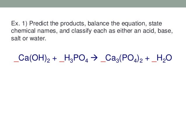 3 acid base reactions