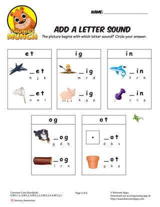 add a letter sound phonics worksheet