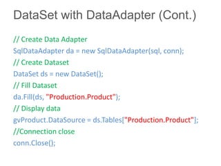 Chapter 3: ado.net