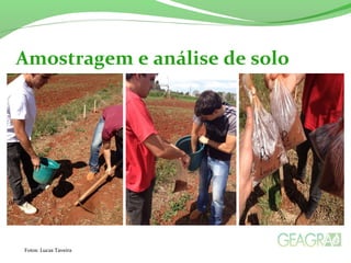Amostragem e análise de solo 
Fotos: Lucas Taveira 
 