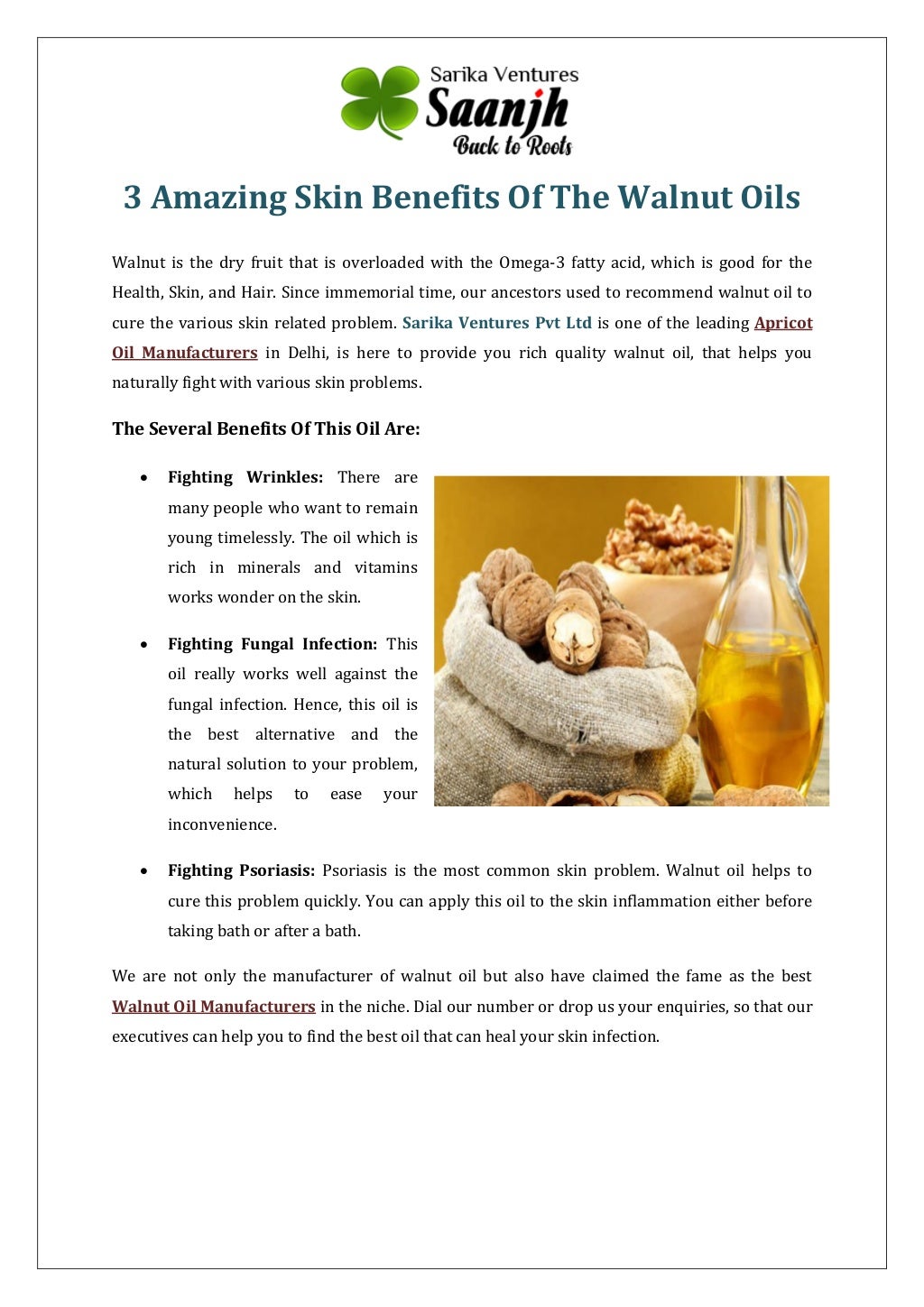 3 Amazing Skin Benefits Of The Walnut Oils