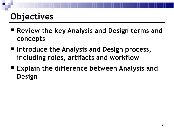 3 analysis and design overview