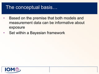 The conceptual basis…Based on the premise that both models and measurement data can be informative about exposureSet within a Bayesian framework
