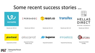 Some recent success stories …
Raised over $34 mil Raised over $30 mil Raised over $11 mil Raised over $6.5 mil Raised over $30 mil
Acquired by myTaxi
Acquired by Glispa
Global Group
Acquired by Splunk Acquired by Samsung
Acquired by PCCW
GLOBAL
 