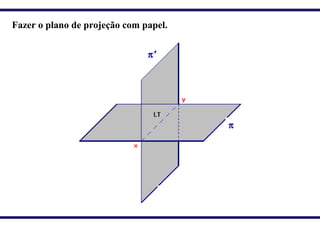 Fazer o plano de projeção com papel.
π’
π
 