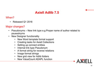 Status update: Axiell Roadmap/ New features | PPTX