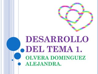 DESARROLLO DEL TEMA 1. OLVERA DOMINGUEZ ALEJANDRA. 