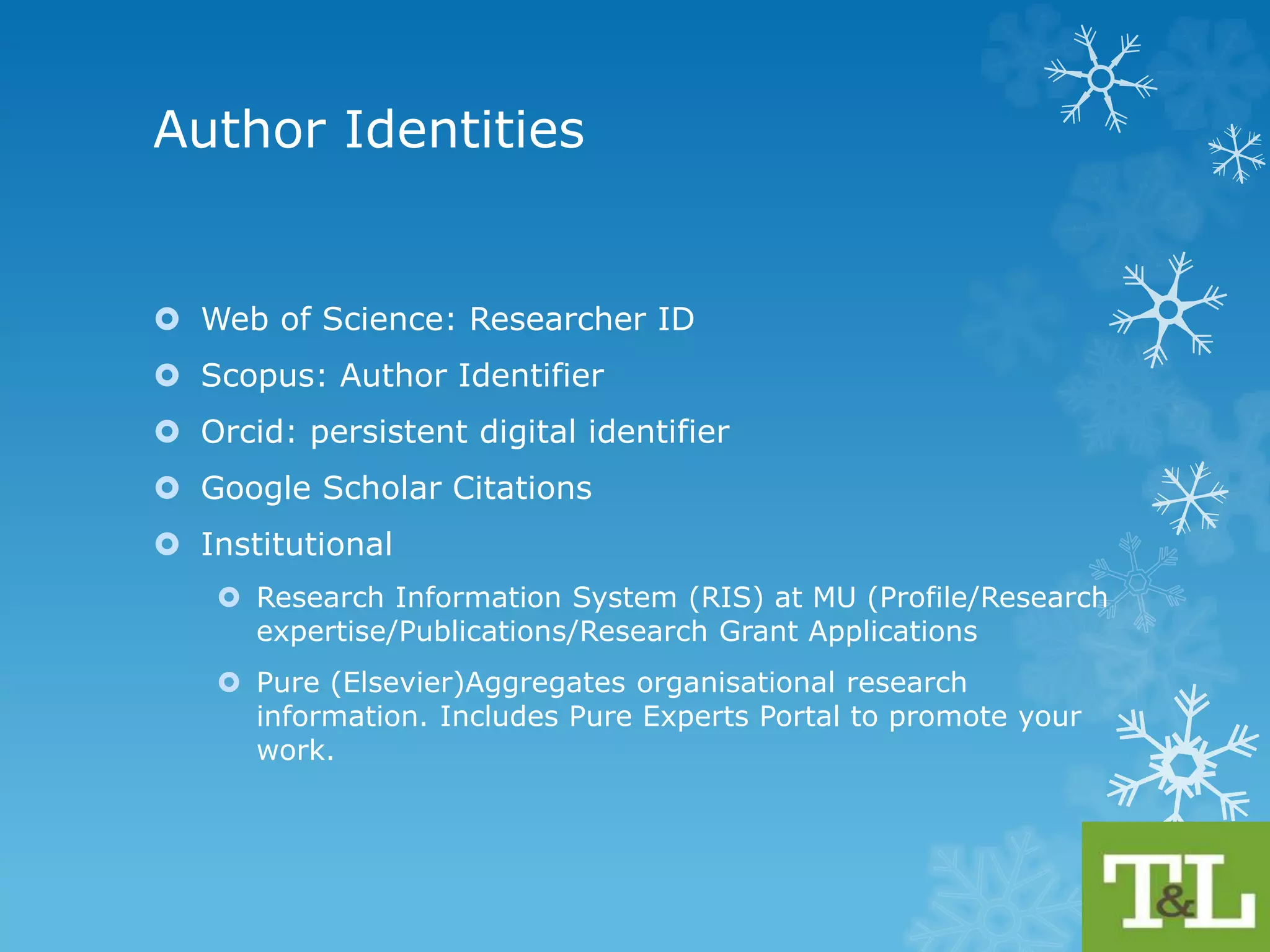 Keywords 
 Mesh MeSH (Medical Subject Headings) is the NLM controlled 
vocabulary thesaurus used for indexing articles for PubMed 
 CINAHL (Cumulative Index of Nursing & Allied Health) 
 Emtree: Elsevier Life Science thesaurus 
 Library of Congress : Subject Headings 
 Database Thesauri e.g. EBSCO (Cinahl, PsychInfo, Academic 
Search Complete), Proquest: (ASSIA (Applied Social Sciences), 
Sociological Abstracts, ERIC (Educational Resources Information 
Centre) )uses Current Index of Journals in Education and 
Resources in Education Index). 
 Understand the terminology of your discipline ! 
 
