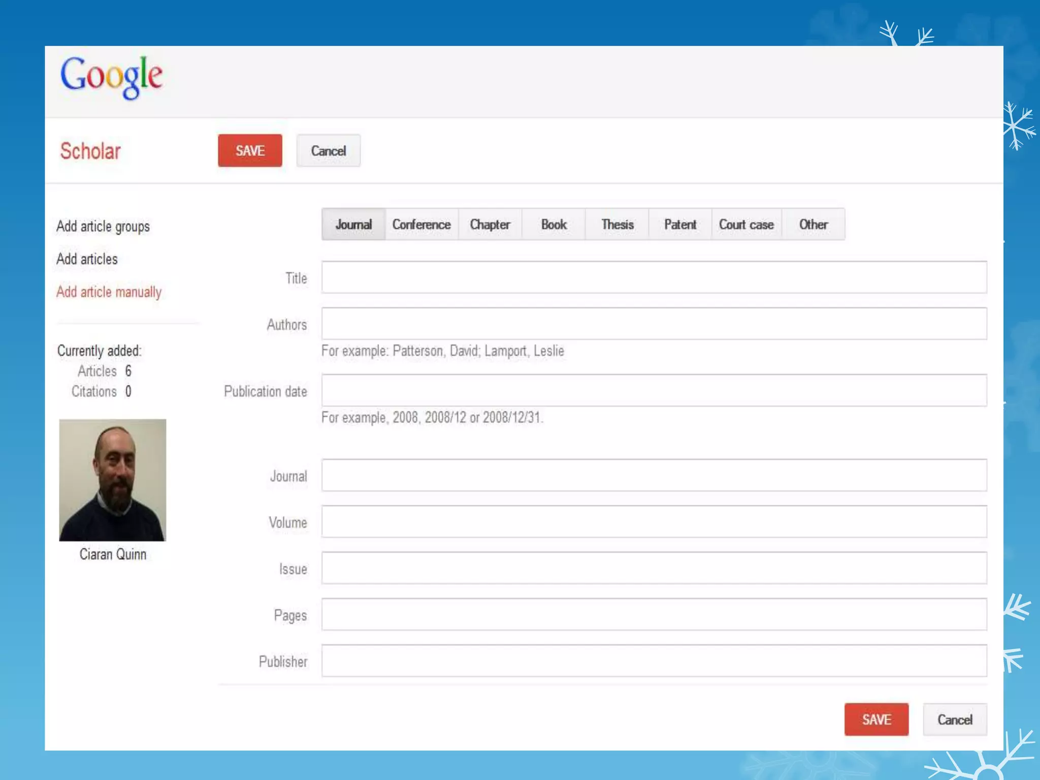 Google Scholar Citations 
 