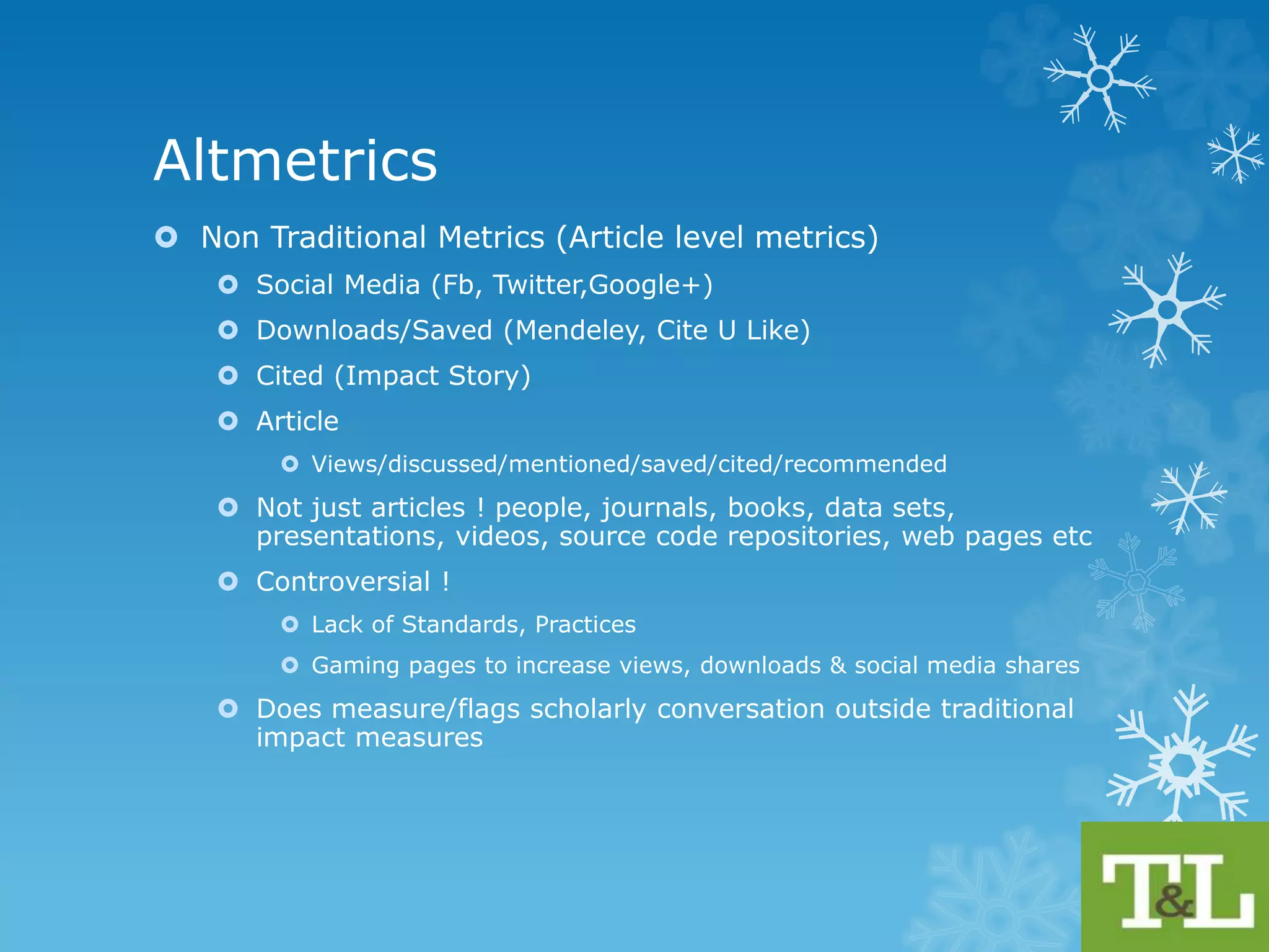 SciVal and Incites 
Bibliometrics 
 What else can they do? 
 Overviews of your Institution 
 Showcasing your Research strengths 
 Benchmarking 
 