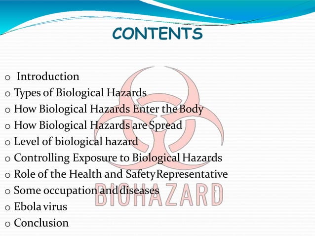 Biological hazards - in healthcare unit | PPTX