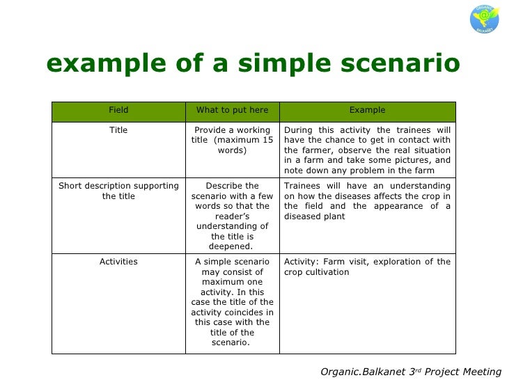 assignment scenario examples