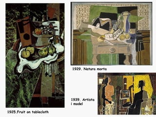 1929. Natura morta




                           1939. Artista
                           i model

1925.Fruit on tablecloth
 