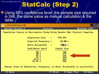 3 Calculate Samplesize For Prevalence Studies