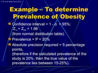 3 Calculate Samplesize For Prevalence Studies