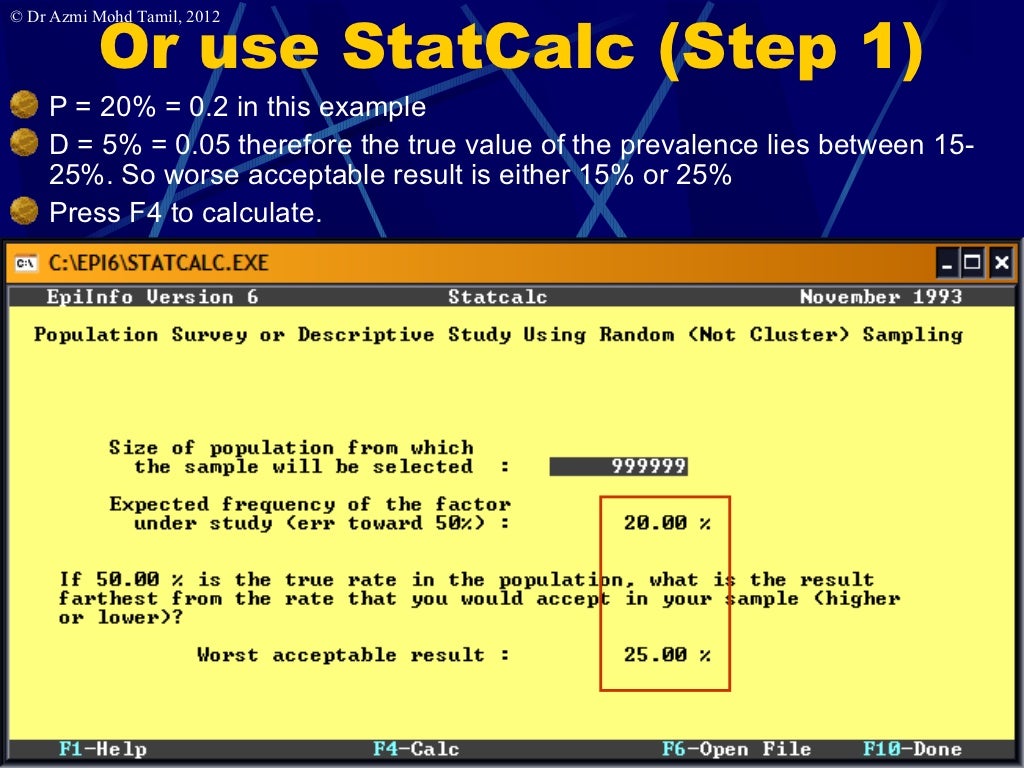 3 Calculate Samplesize For Prevalence Studies