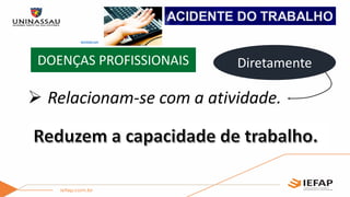 DOENÇAS PROFISSIONAIS
 Relacionam-se com a atividade.
Diretamente
domtotal.com
 