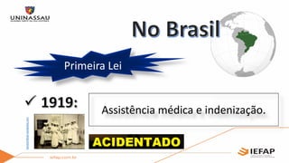 Assistência médica e indenização.
Primeira Lei
harveymillican.wordpress.com
 