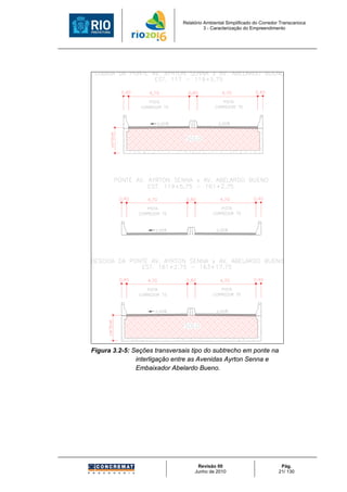 Relatório Ambiental Simplificado do Corredor Transcarioca
                                        3 - Caracterização do Empreendimento




Figura 3.2-5: Seções transversais tipo do subtrecho em ponte na
               interligação entre as Avenidas Ayrton Senna e
               Embaixador Abelardo Bueno.




                                    Revisão 00                             Pág.
                                   Junho de 2010                          21/ 130
 