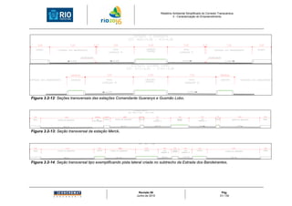 Relatório Ambiental Simplificado do Corredor Transcarioca
                                                                                       3 - Caracterização do Empreendimento




Figura 3.2-12: Seções transversais das estações Comandante Guaranys e Gusmão Lobo.




Figura 3.2-13: Seção transversal da estação Merck.




Figura 3.2-14: Seção transversal tipo exemplificando pista lateral criada no subtrecho da Estrada dos Bandeirantes.




                                                              Revisão 00                                                    Pág.
                                                             Junho de 2010                                                 31/ 130
 