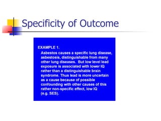 Specificity of Outcome
 