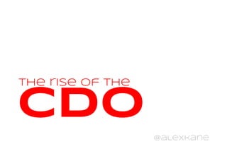 CDO
@alexkane
the rise of the
 