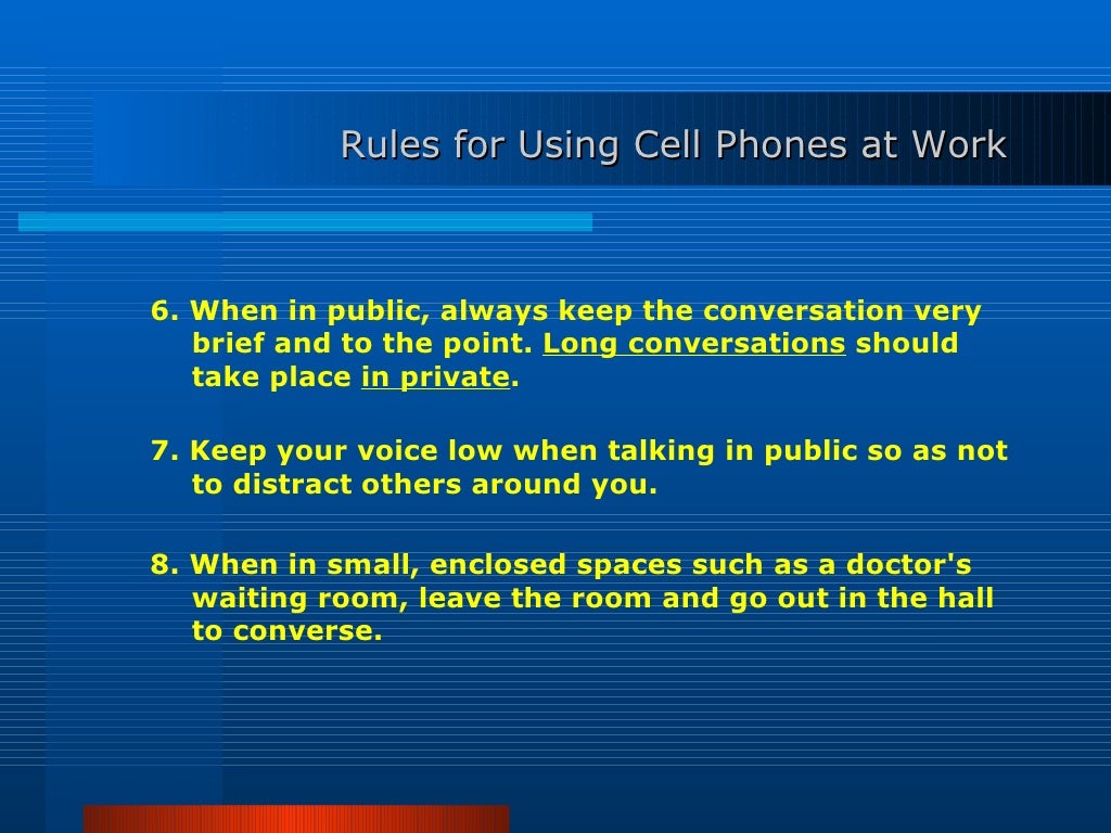 Cell phone Etiquette