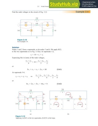 Supernode Examples With Solution Pdf 3- Ch03- Methods Of Analysis-Sadiku | PDF