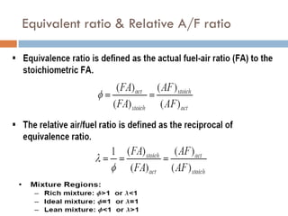 Equivalent ratio & Relative A/F ratio
 