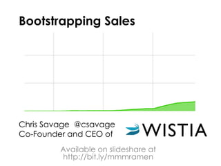 Bootstrapping SalesChris Savage	@csavageCo-Founder and CEO of Available on slideshare at http://bit.ly/mmmramen 