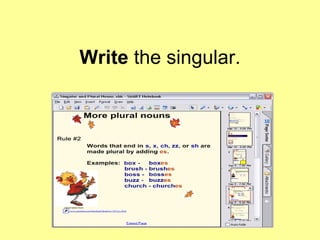 Write  the singular. 