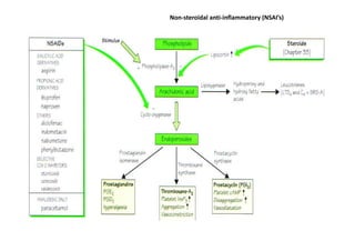 Non-steroidal anti-inflammatory (NSAI’s)
 